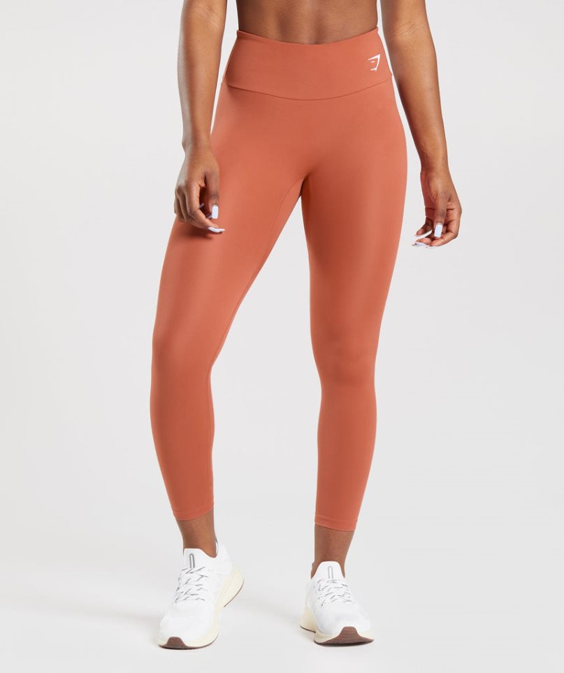 Legginsy Gymshark Treningowe Damskie Pomarańczowe | PL 057QNU